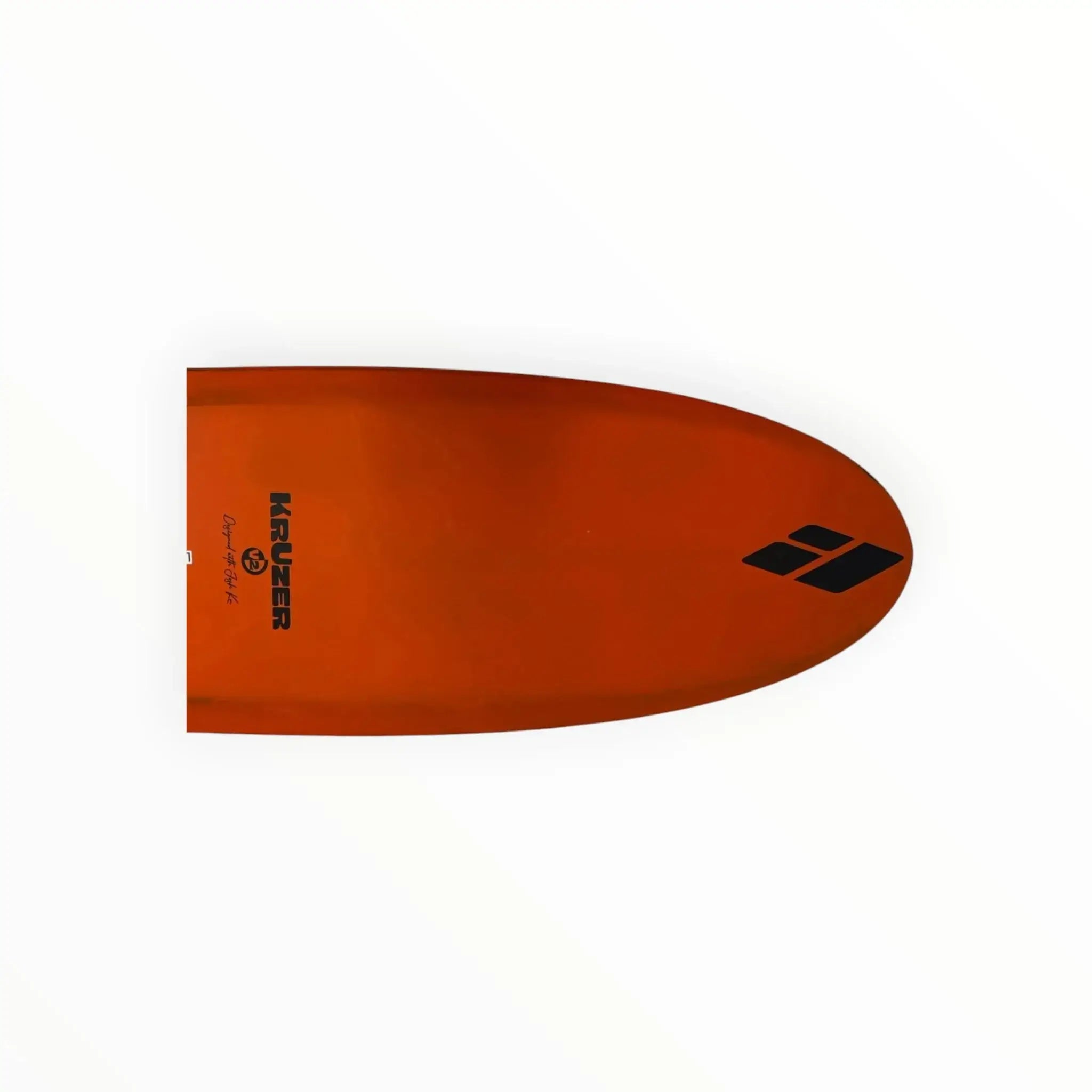 Amos Shapes KrUzer V2 | Mid Length Foilboard orange bottom view