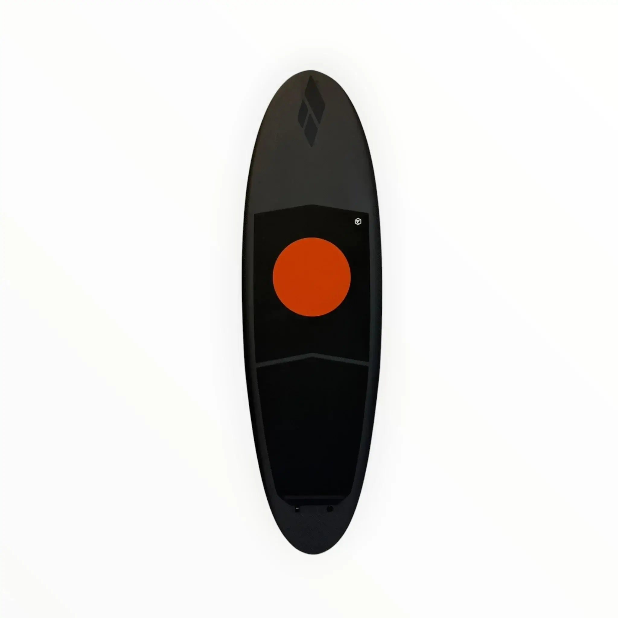 Amos Shapes KrUzer V2 | Mid Length Foilboard carbon deck orange base view