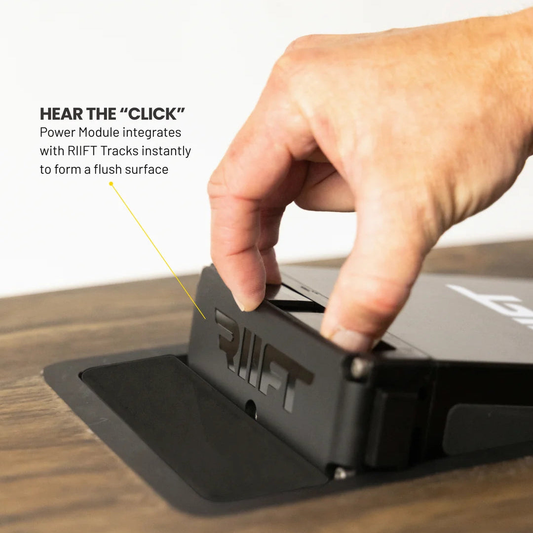 Riift battery pack clicking into a hydrofoil board to make it an assist.