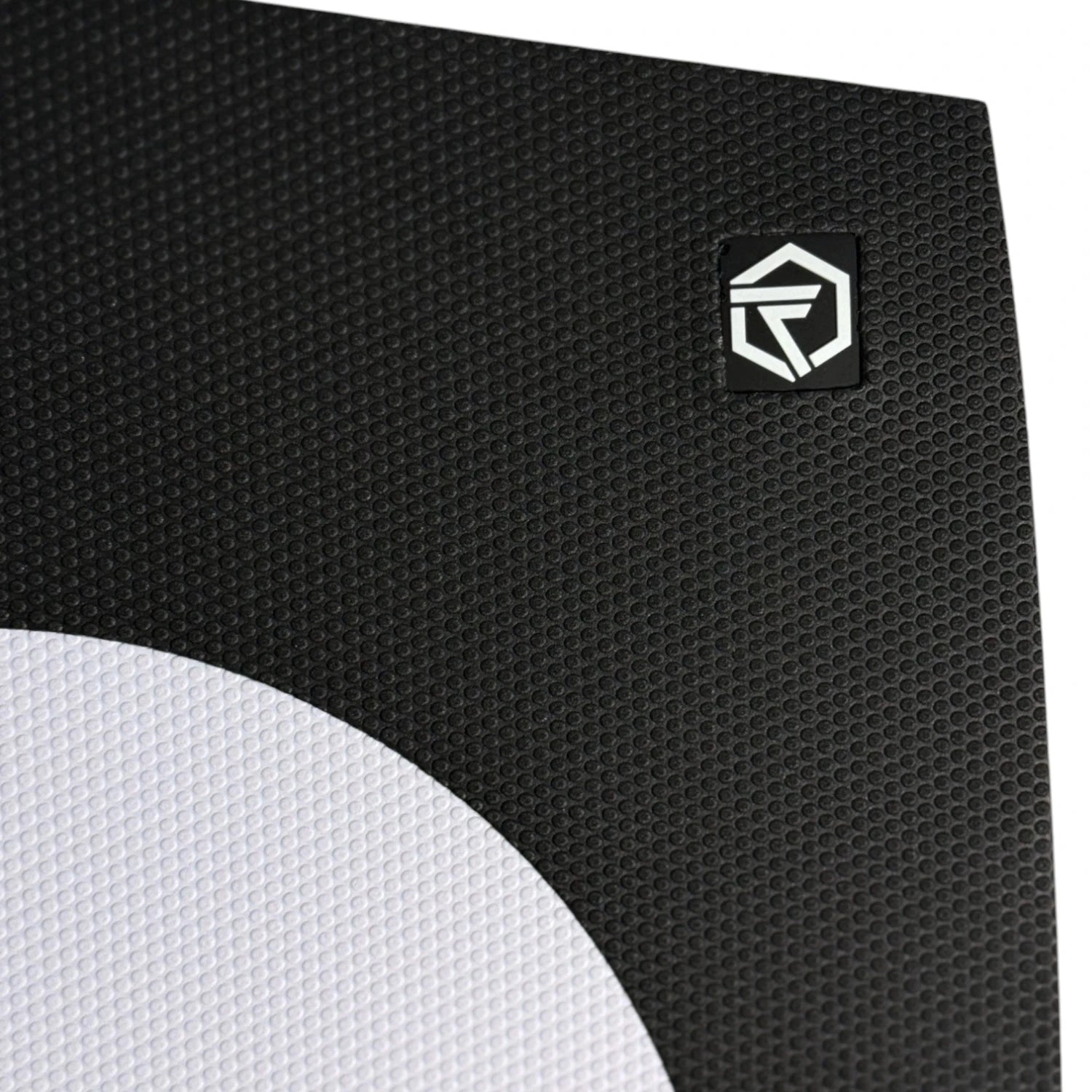 Foil Tec logo on a Josh Ku black and white foilboard traction pad