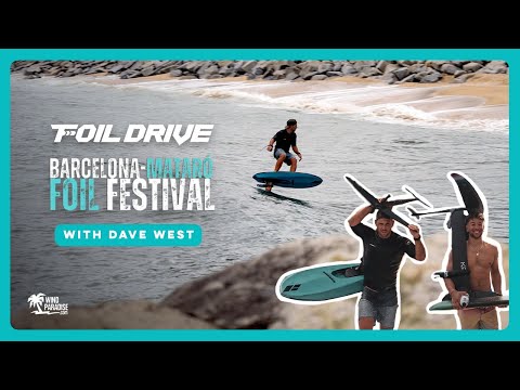 Video of team rider Dave West riding an Amos Shapes Kruzer RTS foil drive assist carbon foilboard at the Barcelona Mataro Foil Festival 2025