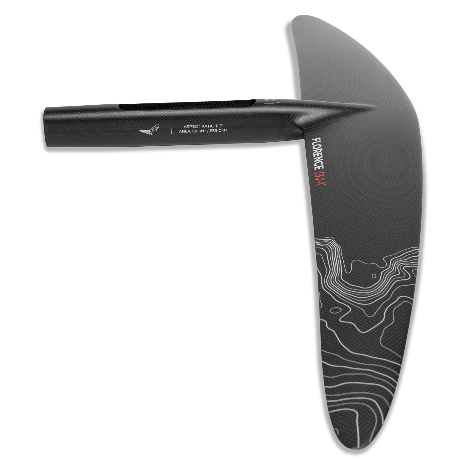 Side view of the Florence 130 X hydrofoil wing by Lift Foils