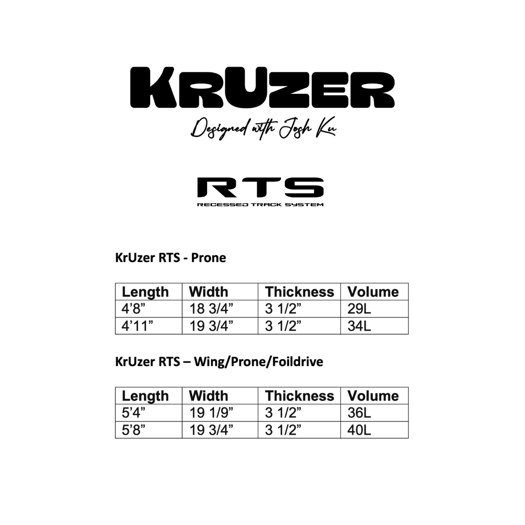 KrUzer RTS 5'8", 19 3/4”, 3 1/2” - 40L | Foil Drive Board | Suits all levels