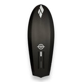 Bottom view of the Spitfire V2 carbon surf foilboard by Amos Shapes