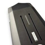 Detail of tracks on the Spitfire V2 carbon surf foilboard by Amos Shapes